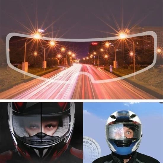 BUFFER® Buğu Önleyici Motosiklet Kaskı Vizörü Su Geçirmez Dayanıklı Çizik Koruma Lens Filmi - 2