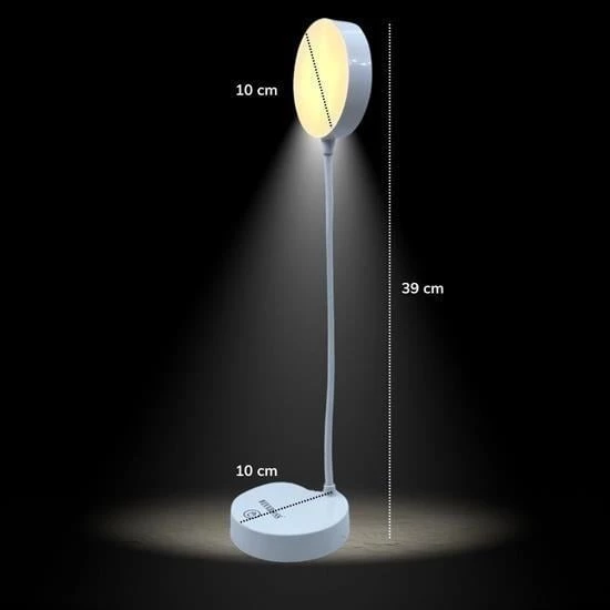 BUFFER® Yuvarlak USBli Dokunmatik 3 Kademeli 360 Derece  Özel Göz Korumalı Led Lityum Masa Lambası - 6