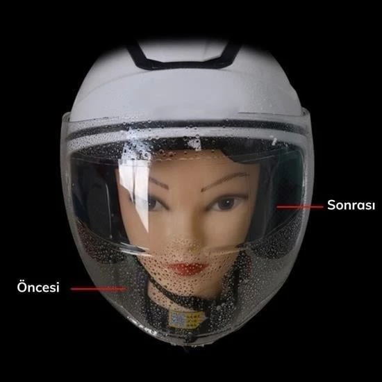 BUFFER® Buğu Önleyici Motosiklet Kaskı Vizörü Su Geçirmez Dayanıklı Çizik Koruma Lens Filmi - 3