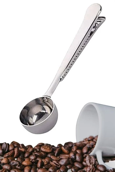 BUFFER® Mandallı Kahve Ölçü Kaşığı Silver Çok Fonksiyonlu Paslanmaz Çelik Kaşık - 8