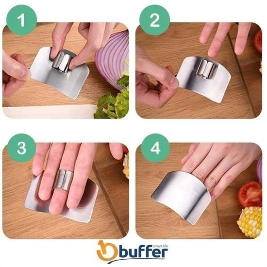 BUFFER® 2li Metal Parmak Koruyucu Hızlı ve Güvenli Kesme Paslanmaz Çelik Koruyucu Aparat - 8