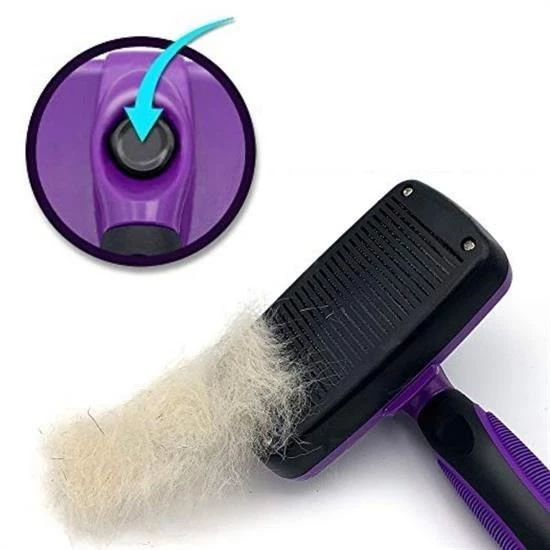 BUFFER®  Otomatik Temizlenebilen Tuşlu Pratik Kedi Köpek Tüy Toplama Fırçası - 7