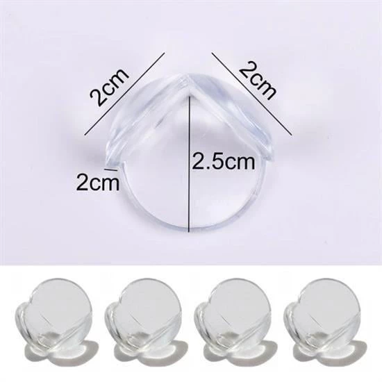 BUFFER® Bebek Çocuk Yumuşak ve Esnek Dairesel Şeffaf Yapışkanlı Güvenlik Köşe Koruyucu (4 Adet) - 4