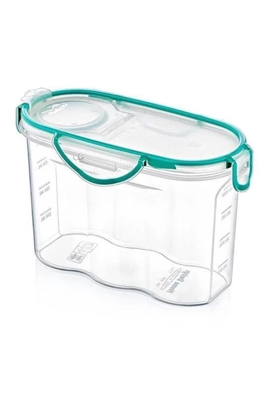 BUFFER® Kilitli Kapaklı Contalı Hava,Su Sıvı Geçirmez 1,2 Litre Erzak Saklama Kabı-SA580 - 5