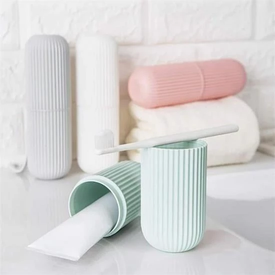 BUFFER® Seyahat Tipi Plastik Diş Fırçası Gözlük Kalem Fırça Erzak Saklama Kabı Düzenleme Kalemlik - 4