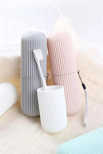 BUFFER® Seyahat Tipi Plastik Diş Fırçası Gözlük Kalem Fırça Erzak Saklama Kabı Düzenleme Kalemlik - 9