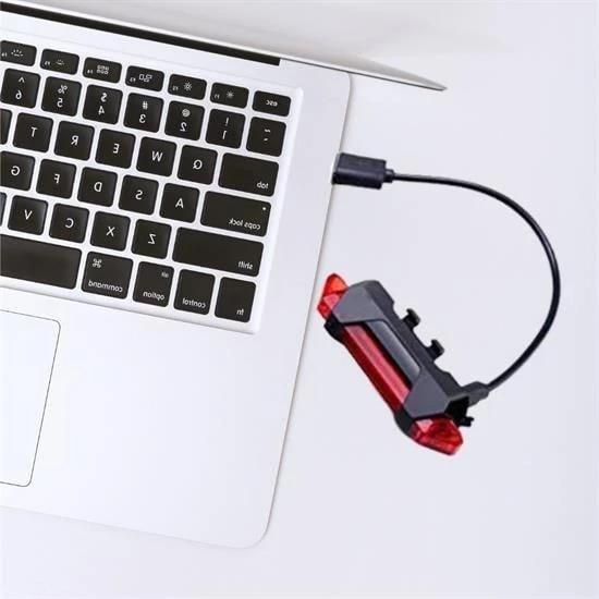 BUFFER® Usb Şarj Edilebilir Parlak Bisiklet Led Lamba Su Geçirmez Güvenlik Uyarı Arka Lamba Işığı - 6