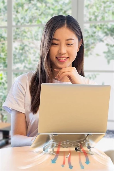 BUFFER® Ayarlanabilir Dizüstü Destek Tabanı Tamamen Katlanabilir Taşınabilir Laptop Yükseltici - 9