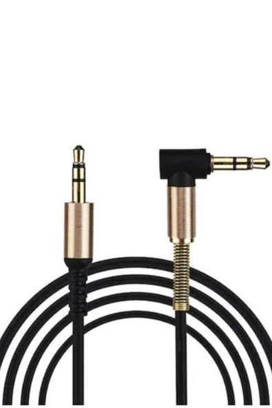 BUFFER® 35 Mm Metal Başlıklı Erkek/Erkek  L Uçlu Jack Girişli Aux  Stereo Ses Aktarma Kablosu - 7