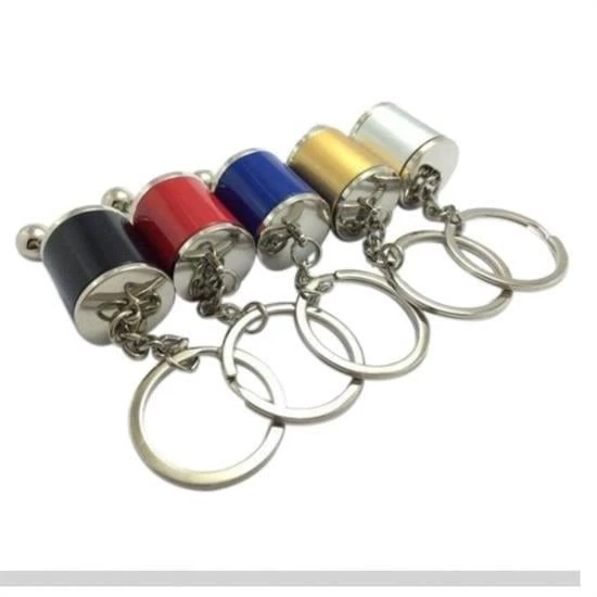 BUFFER® Hareketli Araba Vites Anahtarlık Altı Hız Manuel Vites Dişli Shifter Topuzu Metal Anahtarlık - 3