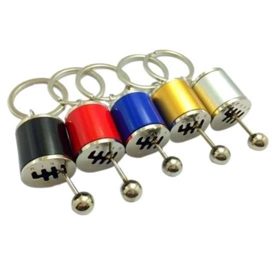 BUFFER® Hareketli Araba Vites Anahtarlık Altı Hız Manuel Vites Dişli Shifter Topuzu Metal Anahtarlık - 7