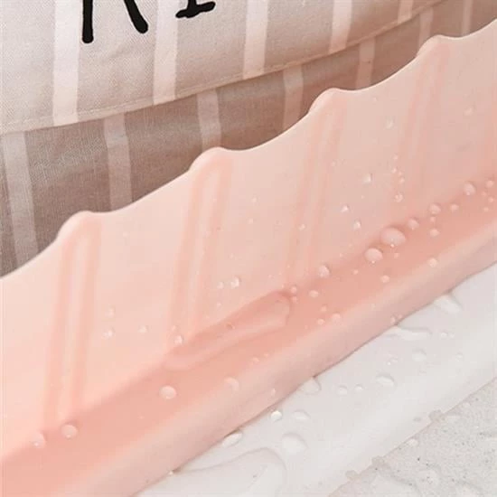 BUFFER® Vantuzlu Kauçuk Sıvı Su Sızdırmaz  Mutfak Banyo Duş Bariyeri Lavabo Kenar Tutucu Set - 6