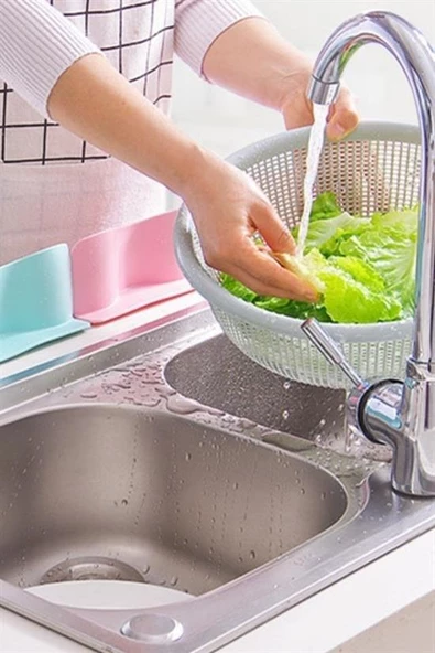 BUFFER® Vantuzlu Kauçuk Sıvı Su Sızdırmaz  Mutfak Banyo Duş Bariyeri Lavabo Kenar Tutucu Set - 10