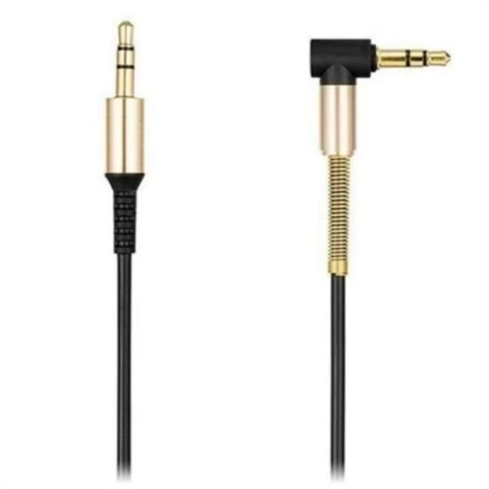 BUFFER® 35 Mm Metal Başlıklı Erkek/Erkek  L Uçlu Jack Girişli Aux  Stereo Ses Aktarma Kablosu - 4