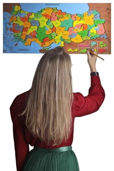 BUFFER® Renkli Türkiye Haritası Manyetik Yapıştırıcı Gerektirmeyen Duvar Stickerı 118 CM * 56 CM - 9