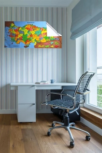 BUFFER® Renkli Türkiye Haritası Manyetik Yapıştırıcı Gerektirmeyen Duvar Stickerı 118 CM * 56 CM - 10