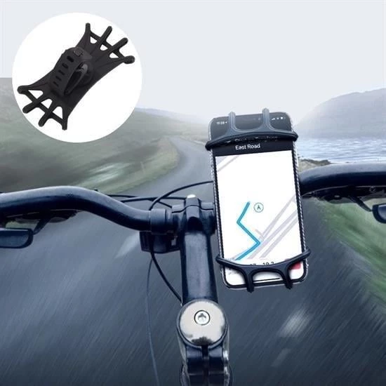 BUFFER® Universal Bisiklet Motosiklet Çocuk Arabası Silikon 360 Derece Telefon Tutucu Tüm Modellerle - 3