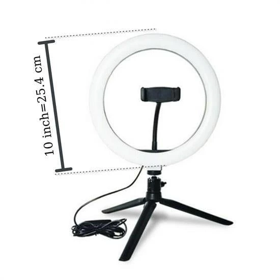 BUFFER® 10inç 26cm Youtube Instagram Tiktok Selfie  Stüdyo Video Fotoğraf Ring Light  Tripod Led Hal - 10