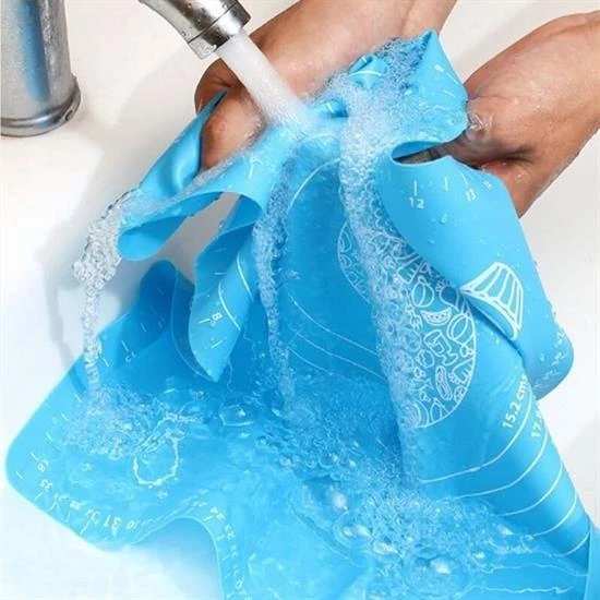 BUFFER® 40*50 cm Silikon Ölçekli Kullanımı Kolay Hamur Açma Matı Ekmek Mantı Makarna Hamuru Yoğurma - 5