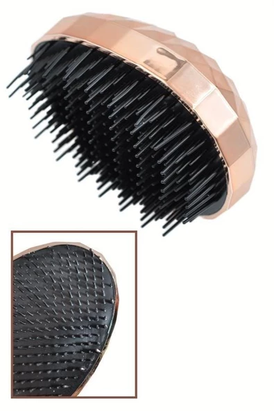 BUFFER® Rose Gold Saç Düzleştirici Tarak Geniş Aralıklı Her Saç Tipine Uygun Fırçalı Saç Düzleştiric - 9