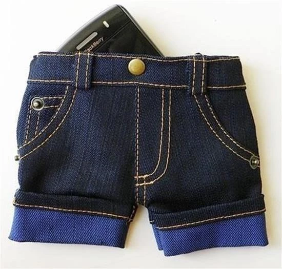 BUFFER® Jean Short Telefon Kılıfı ve Cüzdan - 7