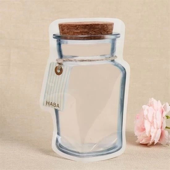 BUFFER® Kavanoz Görünümlü Kilitli Poşet Çıtçıtlı ve Pratik Torba 4 Adet - 6