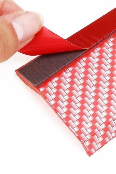 BUFFER® Kırmızı Renkli 2,5 Metre Araba Oto Ön Tampon Koruyucu Kauçuk Pratik Tampon Şerit Bant Döşeme - 9