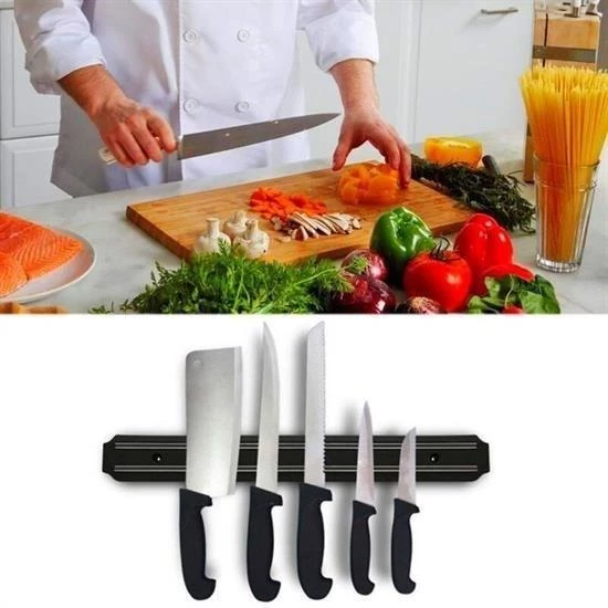 BUFFER® Mıknatıslı Paslanmaz Duvar Bıçak Askısı Standı 55 Cm Aparat - 9