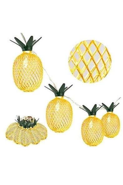 BUFFER® Dekoratif Pilli Pineapple Ananas Pilli Şerit Led Işık (1 Metre) - 5