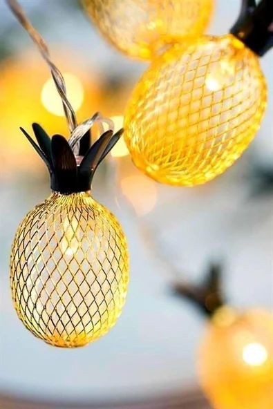 BUFFER® Dekoratif Pilli Pineapple Ananas Pilli Şerit Led Işık (1 Metre) - 10