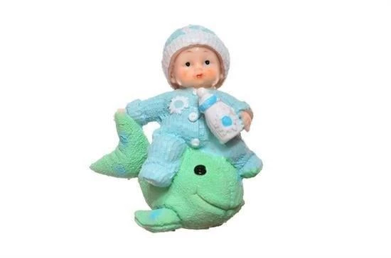 BUFFER® Decotown Hediyelik Sevimli Mavi Bebek Biblo Polyester Süs Eşyası - 2