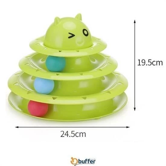 BUFFER® Tower Of Tracks Eğlenceli Üç Katlı Kedi Oyuncağı Seti Kedi Oyunu - 3