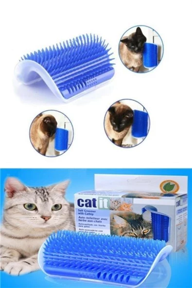BUFFER®  Pratik Kedi Tüyü Kaşıma Ve Tarama Aparatı Duvara Monte Kaşıma Aleti - 9