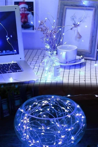 BUFFER® Pilli 5 metre Dekoratif Peri Led Beyaz Aydınlatma Süsleme Lambası - 9
