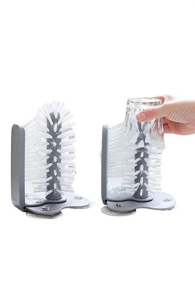 BUFFER® Pratik Kolay Fonksiyonel Vantuzlu Elde Bulaşık Yıkama Fırçası - Resim 8