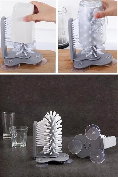 BUFFER® Pratik Kolay Fonksiyonel Vantuzlu Elde Bulaşık Yıkama Fırçası - Resim 10