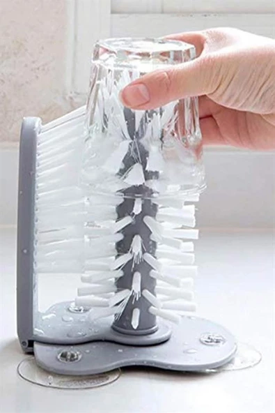 BUFFER® Pratik Kolay Fonksiyonel Vantuzlu Elde Bulaşık Yıkama Fırçası - Resim 9