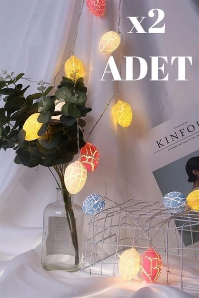 BUFFER® 10lu Renkli Yumurta Şeklinde Dekoratif Dolama Led Aydınlatma - 9