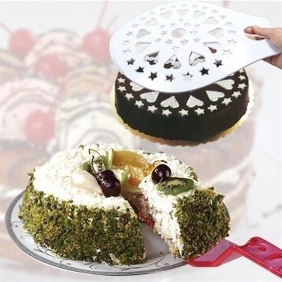 BUFFER® Dekoratif Desenli Pasta Süsleme Şablonu ve Pasta Taşıma Aleti - 2