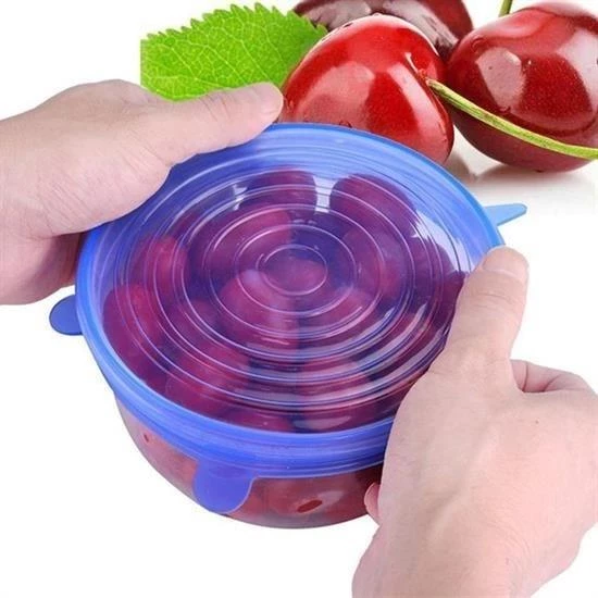 BUFFER® Tazeliği Koruyan 6lı Silikon Streç Gıda Saklama Koruma Kapakları - 7