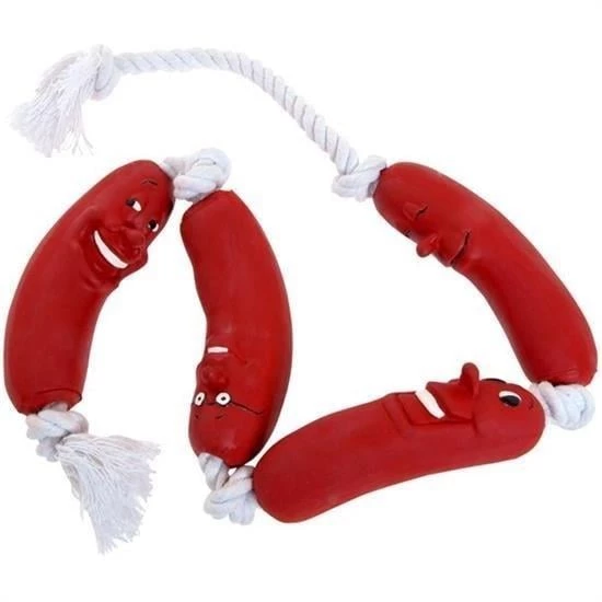 BUFFER® Evcil Hayvanlar İçin Eğitici 4 Adet Sevimli Oyuncak Sosis - 9