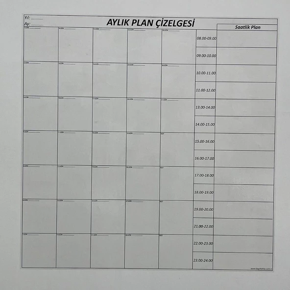 BUFFER® Aylık Planlayıcı Manyetik Duvar Stickerı Takvim Plan Çizelgesi - 7