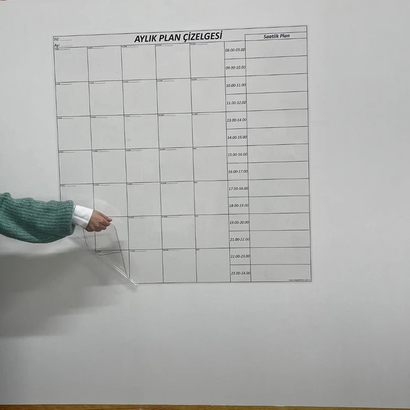 BUFFER® Aylık Planlayıcı Manyetik Duvar Stickerı Takvim Plan Çizelgesi - 6