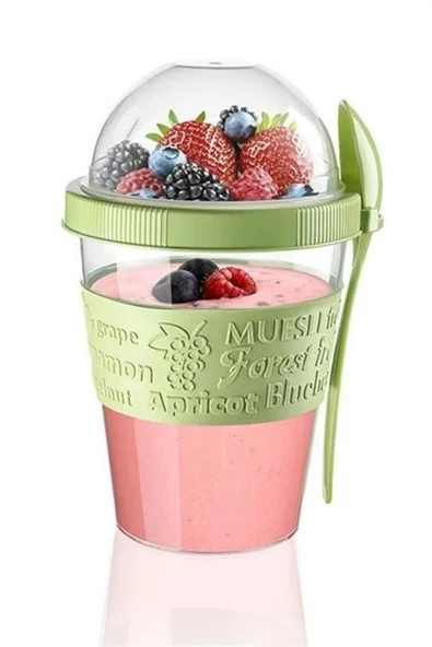 BUFFER® Taken Go Kapaklı Kaşıklı Pratik Taşınabilir Meyveli Yoğurt Kabı - 9