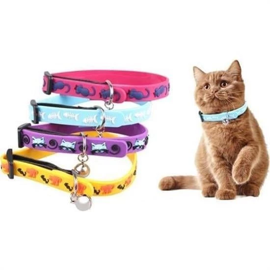 BUFFER® Çıngıraklı Zilli Sevimli Renkli Slikon Kedi Köpek Boyun Tasması - 9