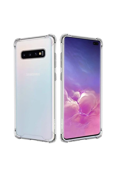 Samsung Galaxy S10 Plus Şeffaf Tank Silikon Kapak