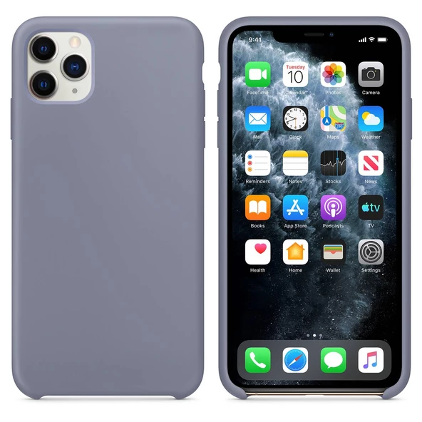 Apple iPhone 11 Pro Max Altı Açık Liquit Lansman Silikon Elegant Mavi