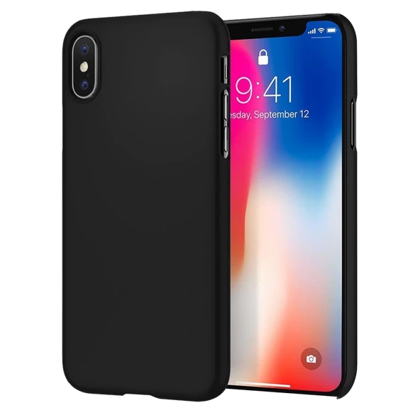Apple iPhone X İnce Mat Silikon Kılıf Siyah