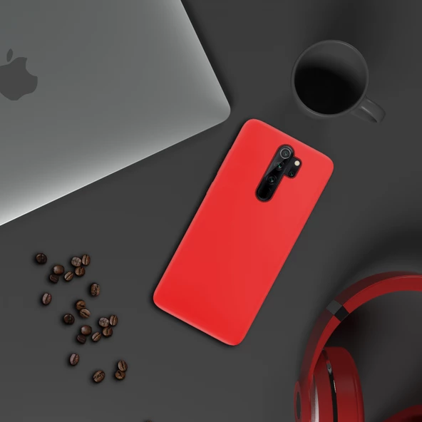Xiaomi Redmi Note 8 Pro İnce Mat Silikon Kılıf Kırmızı - 3