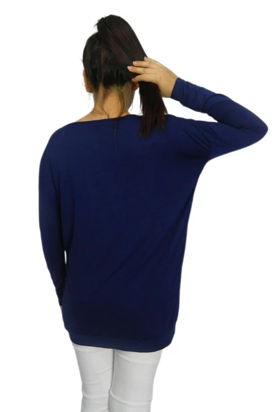 Kadın Oversayz Kelebek Baskılı Sweatshirt BRG39702 - Resim 8